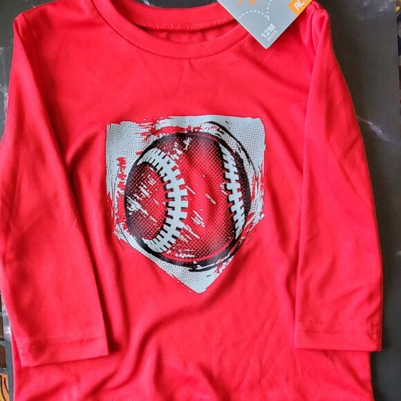 Infant Boys Long-Sleeve T-Shirt 12 mos Long Sleeve Red Baseball by Jumping Beans - Picture 1 of 5